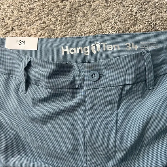 Hang Ten Hybrid Walking Shorts Sz 34 blue check Stretch Lightweight Golf new - Picture 4 of 7